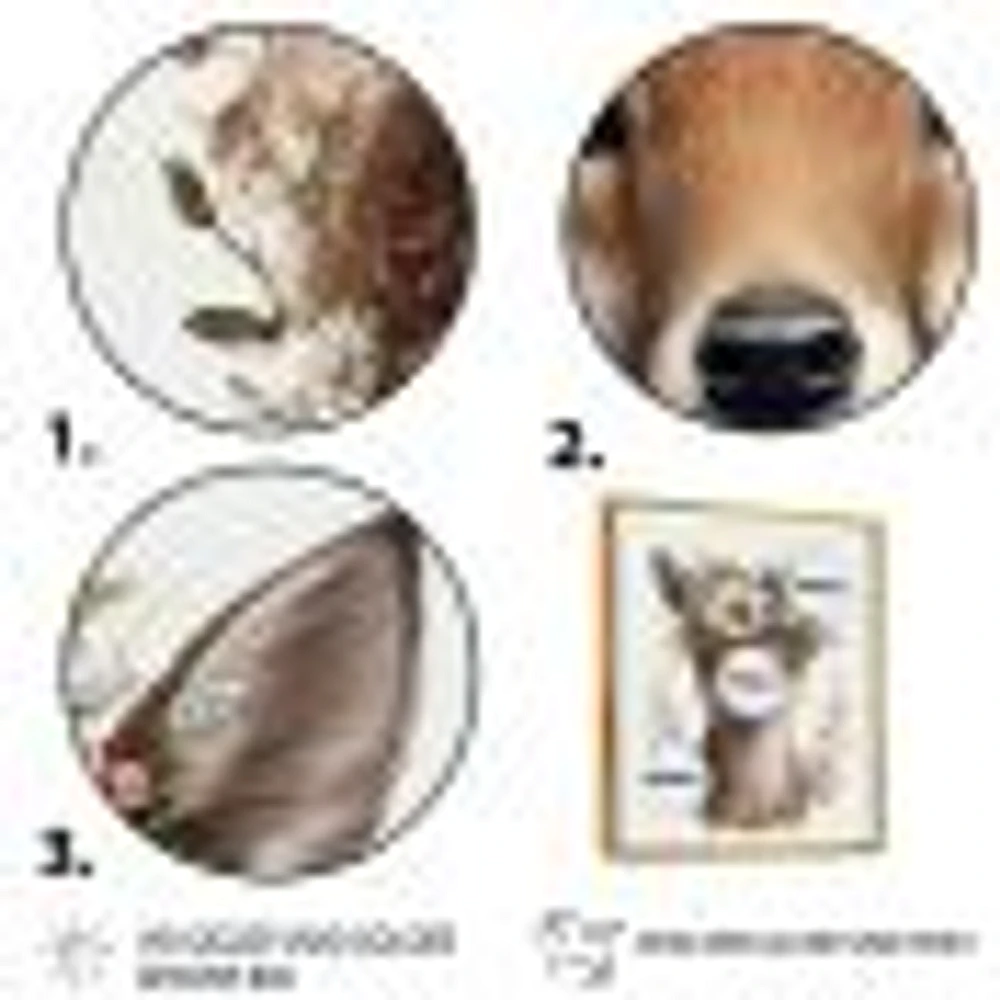 Cute Baby Fox With Floral Crown Wall Art