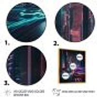 Futuristic Miami Neon Art Wall
