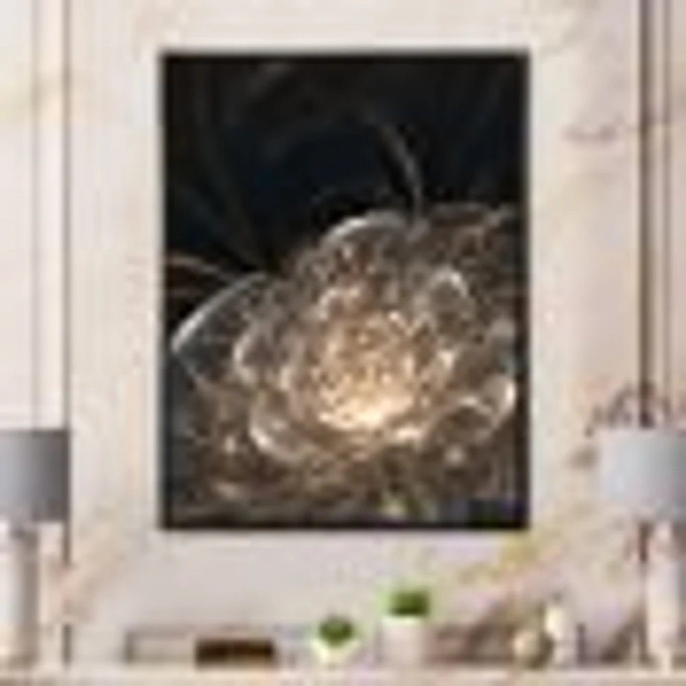 Fractal Flower with Golden Rays  Canvas Art Print