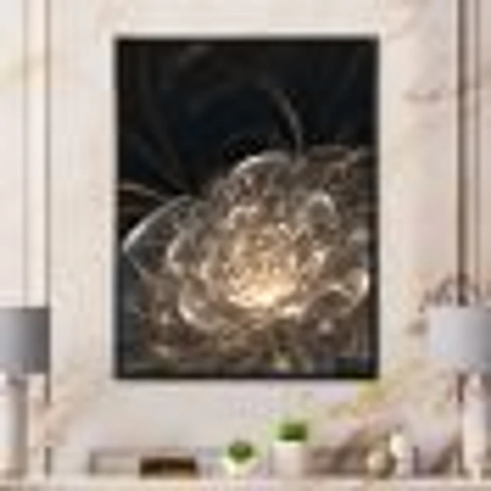 Fractal Flower with Golden Rays  Canvas Art Print
