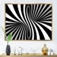 Black and White Spiral Digital Canvas Art Print