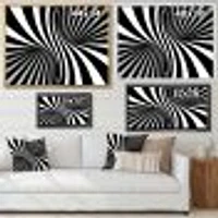 Black and White Spiral Digital Canvas Art Print