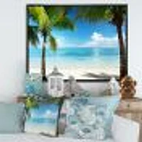 Palm Trees and Sea  Canvas Wall Art