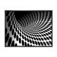 Waves and Circles Black White  Art Canvas Print