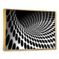 Waves and Circles Black White  Art Canvas Print