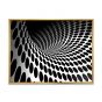 Waves and Circles Black White  Art Canvas Print