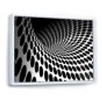 Waves and Circles Black White  Art Canvas Print