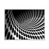 Waves and Circles Black White  Art Canvas Print