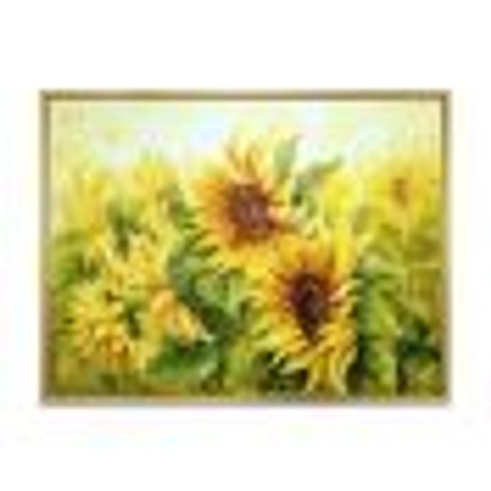 Bright Yellow Sunny SunFlowers Canvas Print