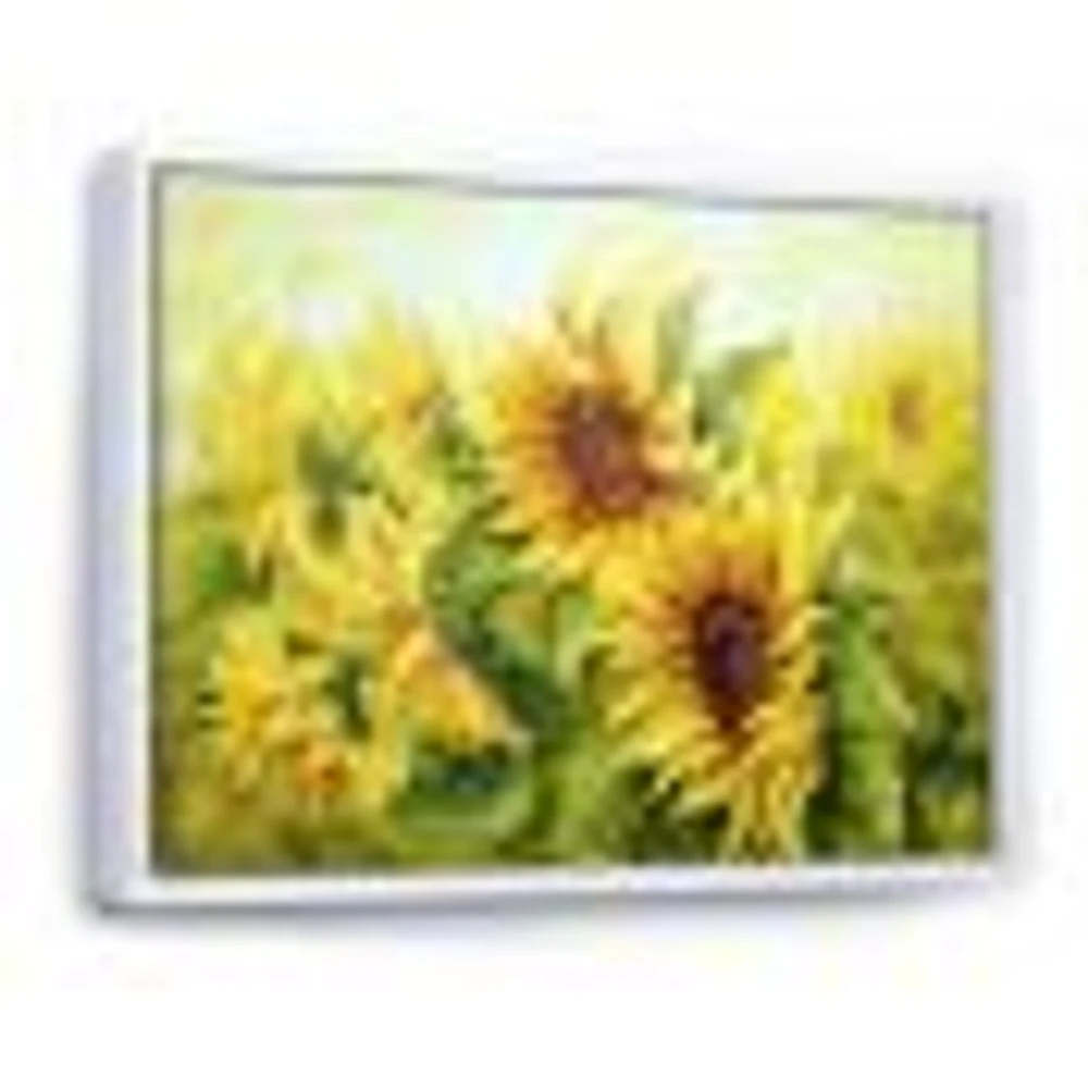 Bright Yellow Sunny SunFlowers Canvas Print