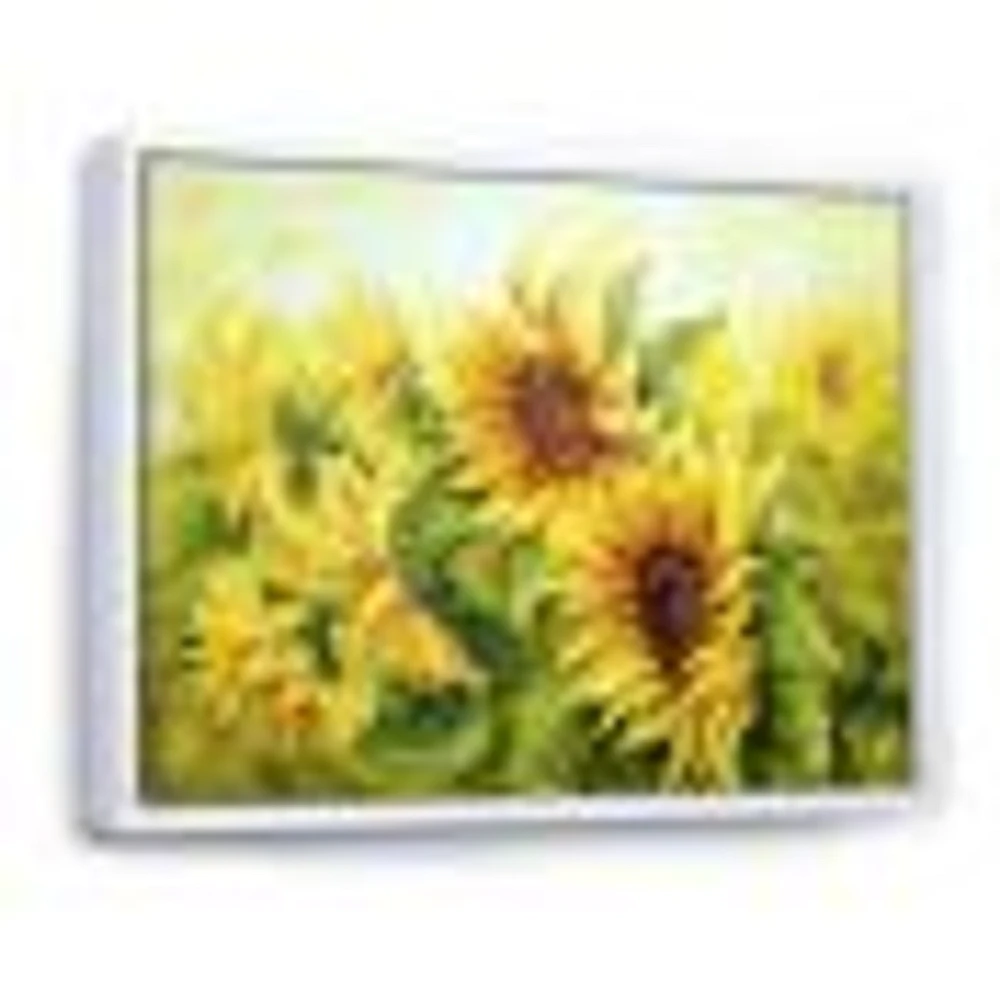 Bright Yellow Sunny SunFlowers Canvas Print