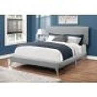 Rectangular Elegant Nailhead Trim Bed Frame - Queen
