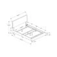 Rectangular Elegant Nailhead Trim Bed Frame - Queen