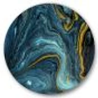 Agathe Ripple Golden Rers Round Wall Art