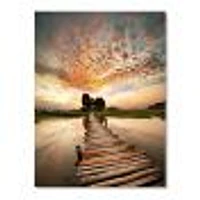 Makeshift Wooden Pier Over River  Canvas Wall Art