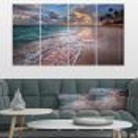 Palm Trees on Clear Sandy - 4 Art Print Canvas