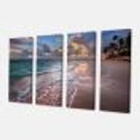 Palm Trees on Clear Sandy - 4 Art Print Canvas