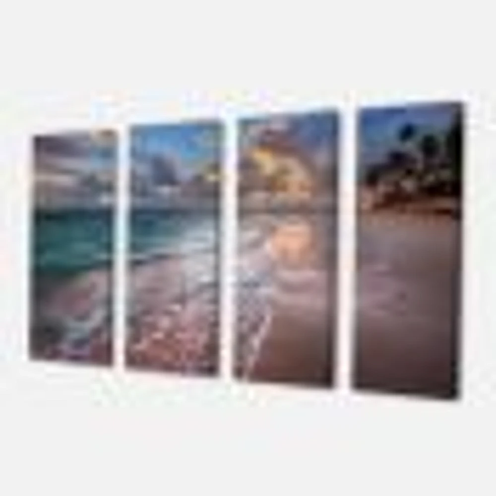Palm Trees on Clear Sandy - 4 Art Print Canvas