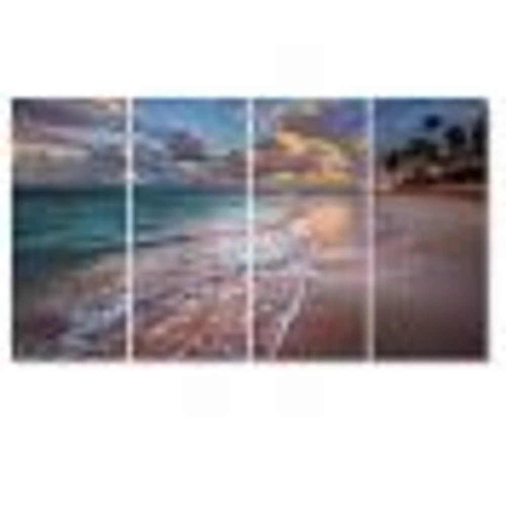 Palm Trees on Clear Sandy - 4 Art Print Canvas