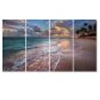 Palm Trees on Clear Sandy - 4 Art Print Canvas