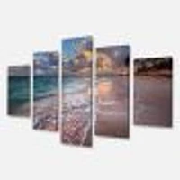 Palm Trees on Clear Sandy - 4 Art Print Canvas