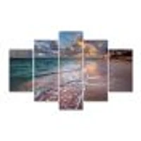 Palm Trees on Clear Sandy - 4 Art Print Canvas