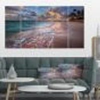 Palm Trees on Clear Sandy - 4 Art Print Canvas