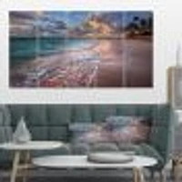 Palm Trees on Clear Sandy - 4 Art Print Canvas