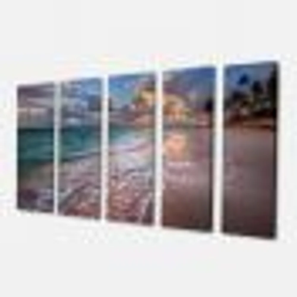 Palm Trees on Clear Sandy - 4 Art Print Canvas