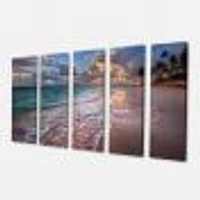 Palm Trees on Clear Sandy - 4 Art Print Canvas