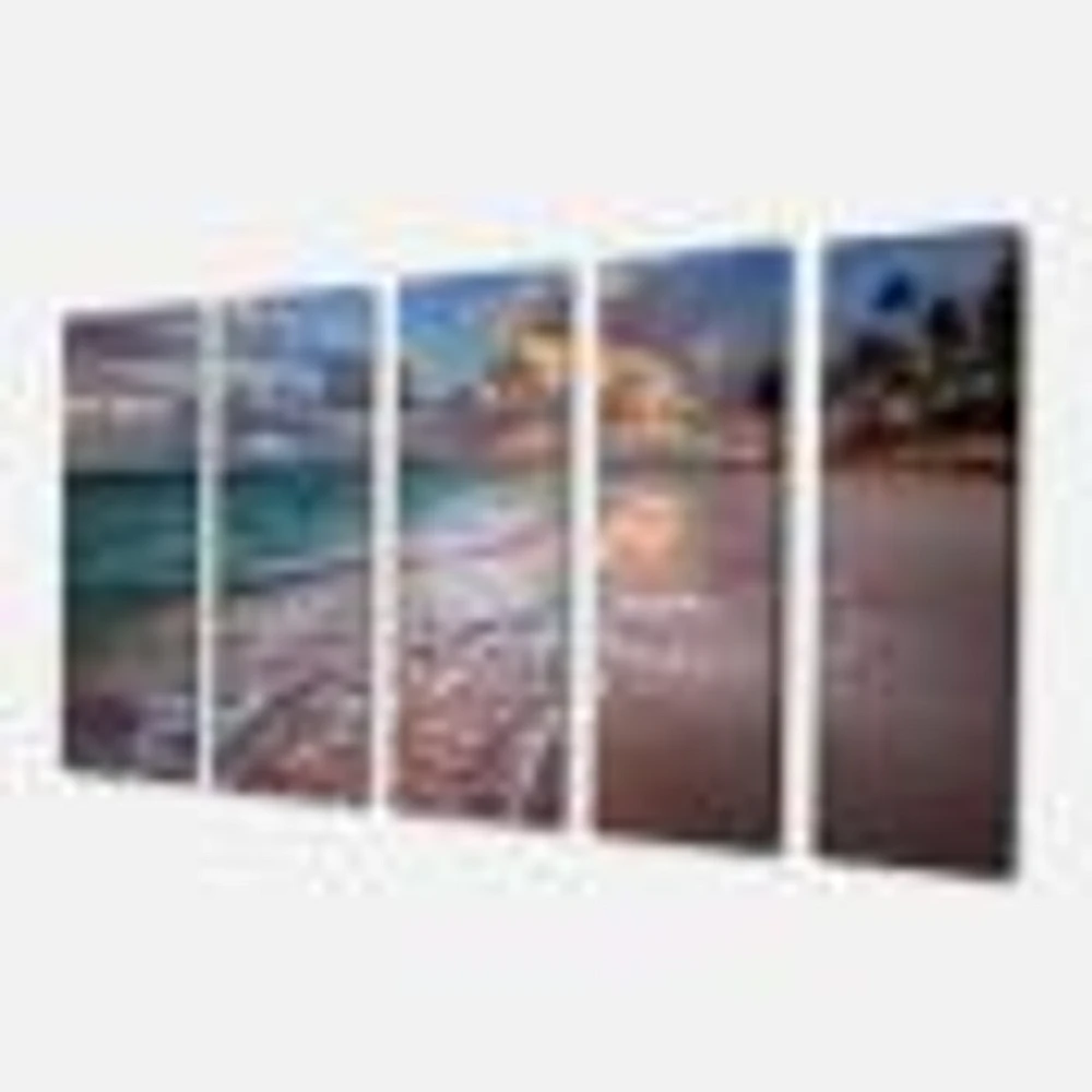 Palm Trees on Clear Sandy - 4 Art Print Canvas