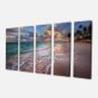 Palm Trees on Clear Sandy - 4 Art Print Canvas