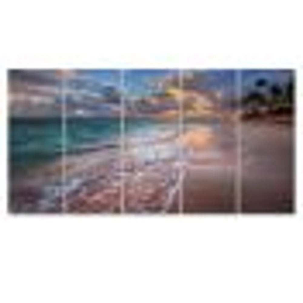 Palm Trees on Clear Sandy - 4 Art Print Canvas