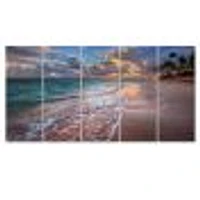 Palm Trees on Clear Sandy - 4 Art Print Canvas
