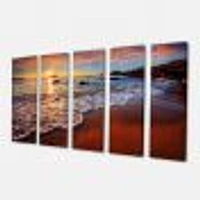 Stunning Ocean Beach at Sunset  Art Print on Canvas