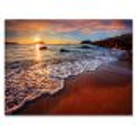 Stunning Ocean Beach at Sunset  Art Print on Canvas