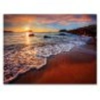 Stunning Ocean Beach at Sunset  Art Print on Canvas