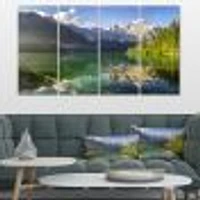Green Mountain Lake the Alps Canvas Wall Art Panels