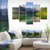 Green Mountain Lake the Alps Canvas Wall Art Panels