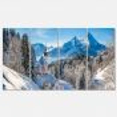 Winter the Bavarian Alps Canvas Wall Art - Panels