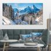 Winter the Bavarian Alps Canvas Wall Art - Panels