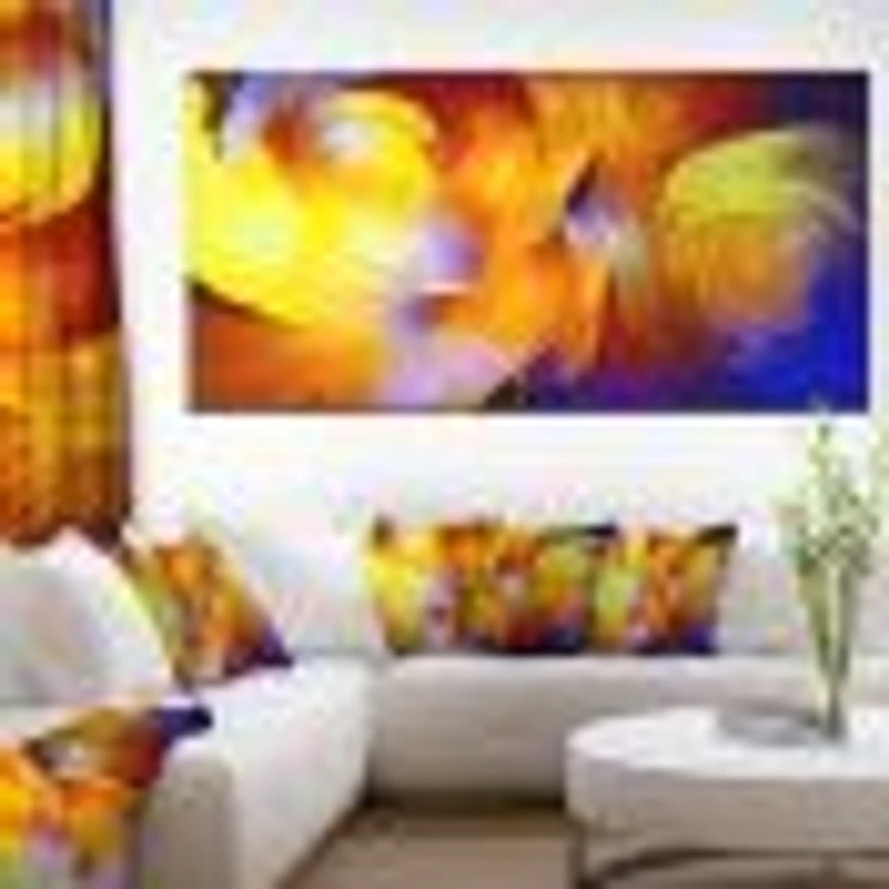 Yellow Fractal Abstract Pattern Canvas