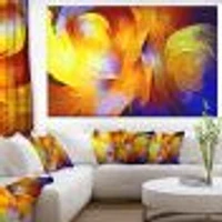 Yellow Fractal Abstract Pattern  Canvas