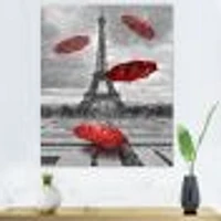 Flying Umbrella with Eiffel Tower  Canvas