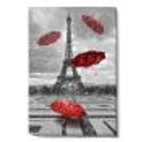 Flying Umbrella with Eiffel Tower  Canvas