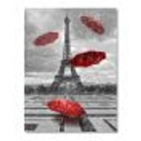 Flying Umbrella with Eiffel Tower  Canvas