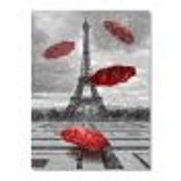 Flying Umbrella with Eiffel Tower  Canvas
