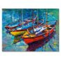 Three Fishing Boat  Canvas Wall Art