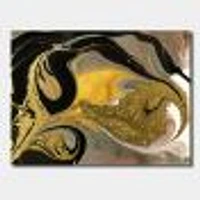 Gold and Black Marbled Rippled Texture I  Wall Art