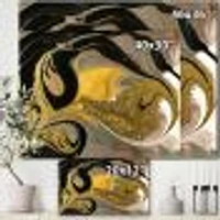 Gold and Black Marbled Rippled Texture I  Wall Art